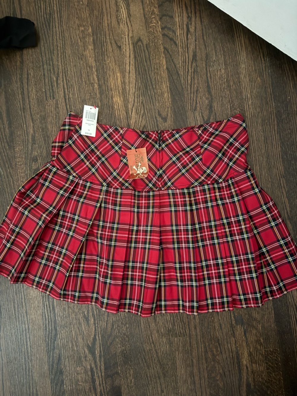 Hot Topic Red Plaid Pleated Mini Skirt NWT